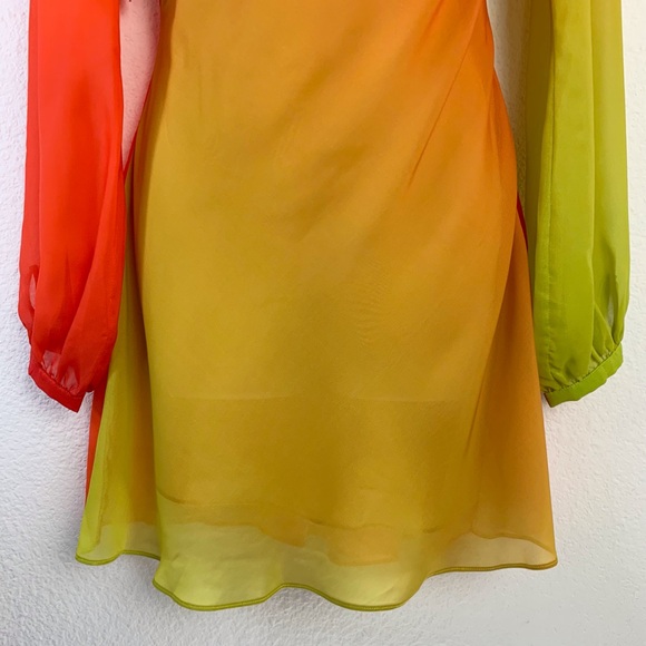 Ronny Kobo Timbra Ombre Chiffon Open V Back Dress Sz S - Picture 5 of 16